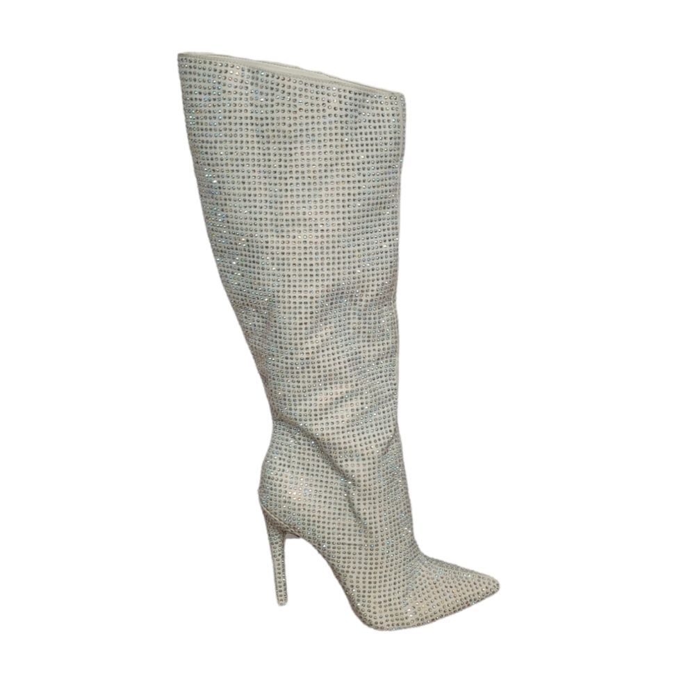 JLO Adalynn White Crystal Boots